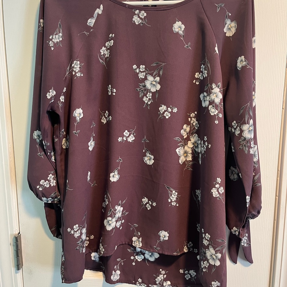 Floral Print Women's Top - Purple